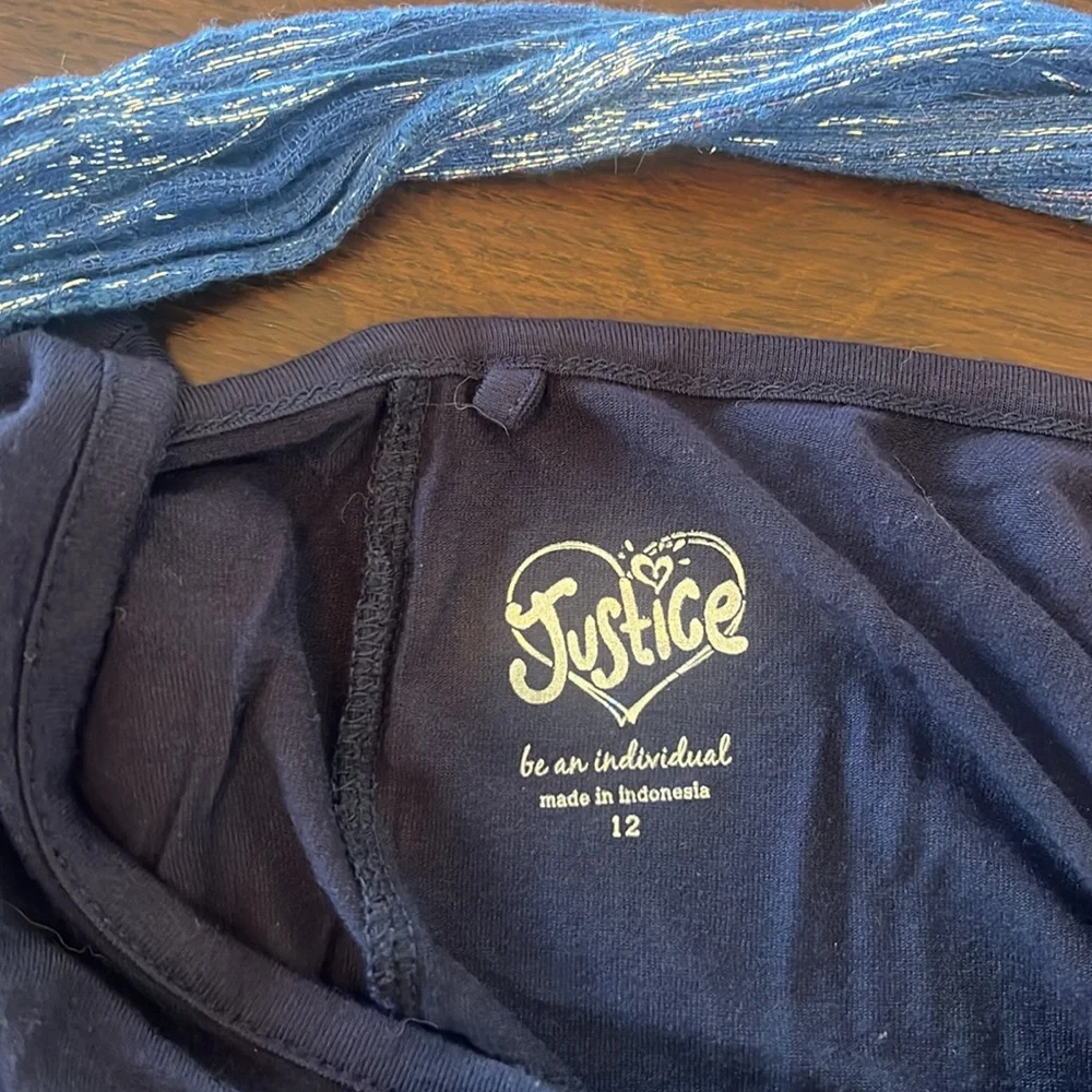 Justice Bundle of 3 Two size 14 and dark blue is a size 12 Long sleeve girls Y2K